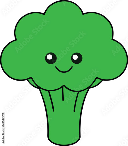 Fresh green broccoli floret vector illustration scalable healthy food icon transparent background
