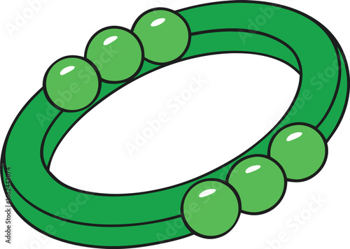 Scalable vector illustration of a green jade bead bracelet for jewelry design transparent background