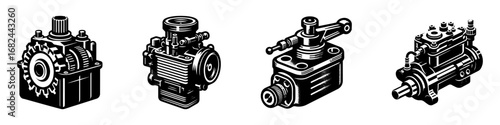 Modern Minimalist Fuel Pump Icon, Flat Silhouette of an Automotive Gasoline Component Vector for Vehicle Illustration Design