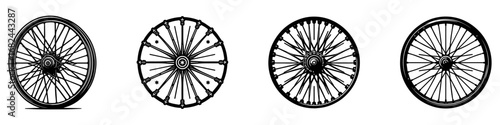 Modern Minimalist Bicycle Rims Icon, Flat Silhouette of a Cycling Wheel Part Vector for Bike Illustration Design