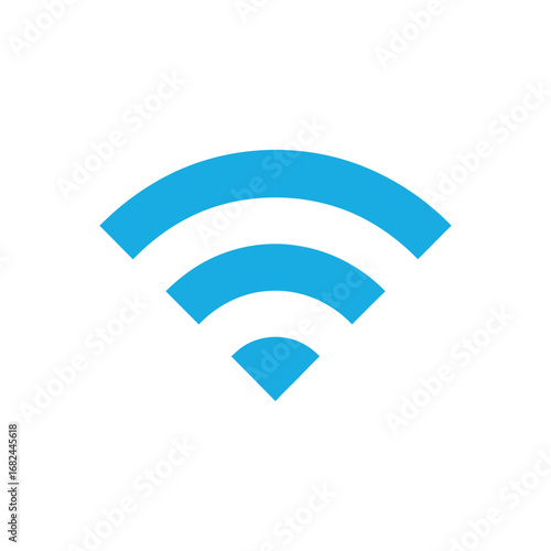 Light Blue WiFi Signal Icon Isolated on White Background Indicates Connectivity