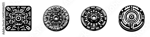 Modern Minimalist Clutch Icon, Flat Silhouette of an Automotive Transmission Component Vector for Vehicle Illustration Design