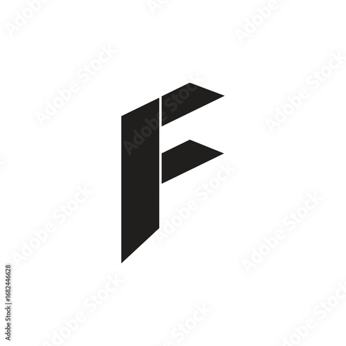F letter logo monochrome design on black background.F letter design for business logo