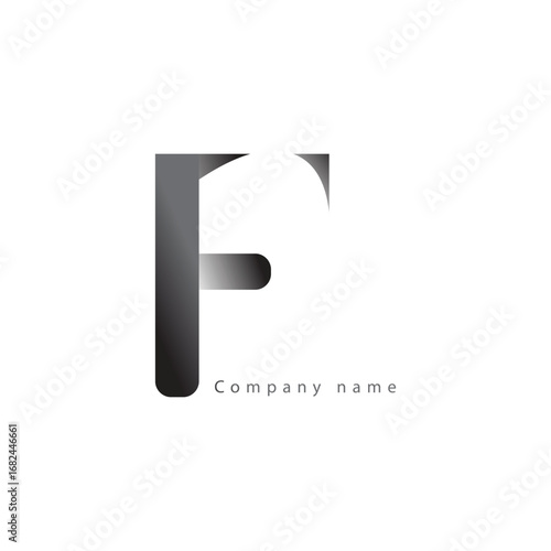 F letter logo monochrome design on black background.F letter design for business logo