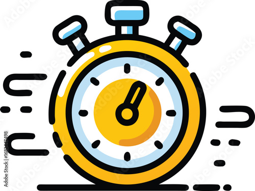 Vector art of cartoon stopwatch icon for time management