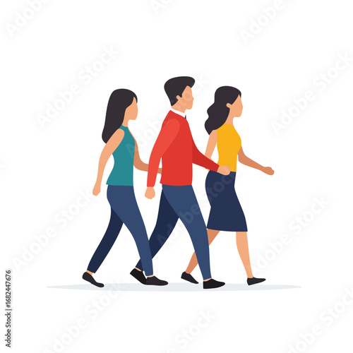 Teamwork: Diverse Colleagues Walking Together