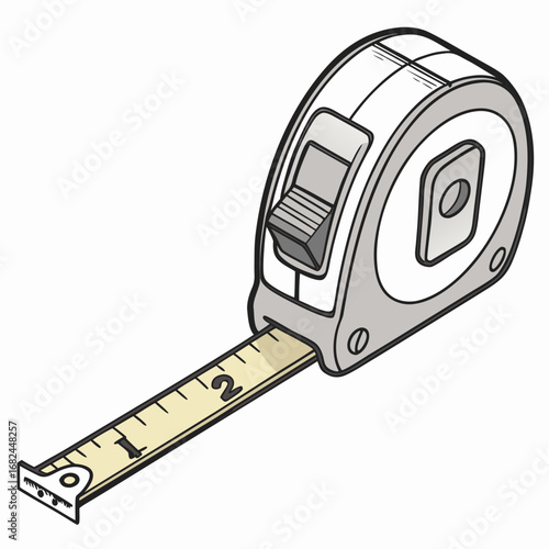 Silver and yellow tape measure tool measuring tool