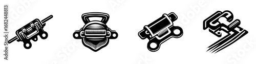 Modern Minimalist Holding Bracket Icon, Flat Silhouette of a Support Component Vector for Mechanical Illustration Design