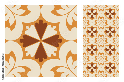 vintage tiles patterns antique seamless design in Vector illustration