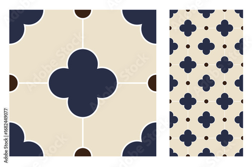 vintage tiles patterns antique seamless design in Vector illustration