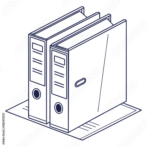Two document binders on white background documents