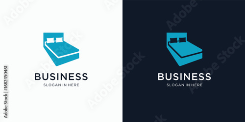 bed  idea abstract icon, mattress symbol, bedroom concept vector design inspiration 