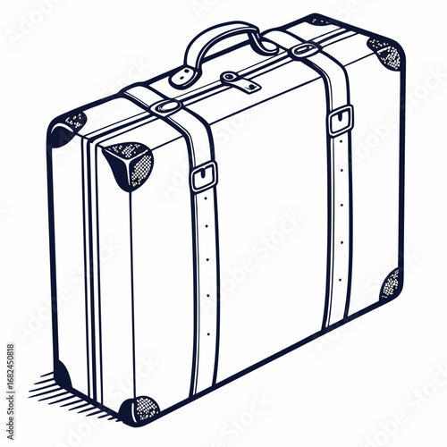 Vintage travel trunk with straps and buckle luggage