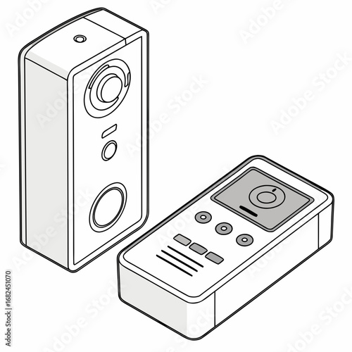 White doorbell and remote control smart home technology