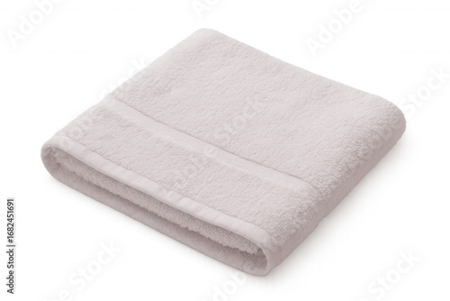 Soft pink towel carefully folding, highlighting cleanliness and freshness against transparent background