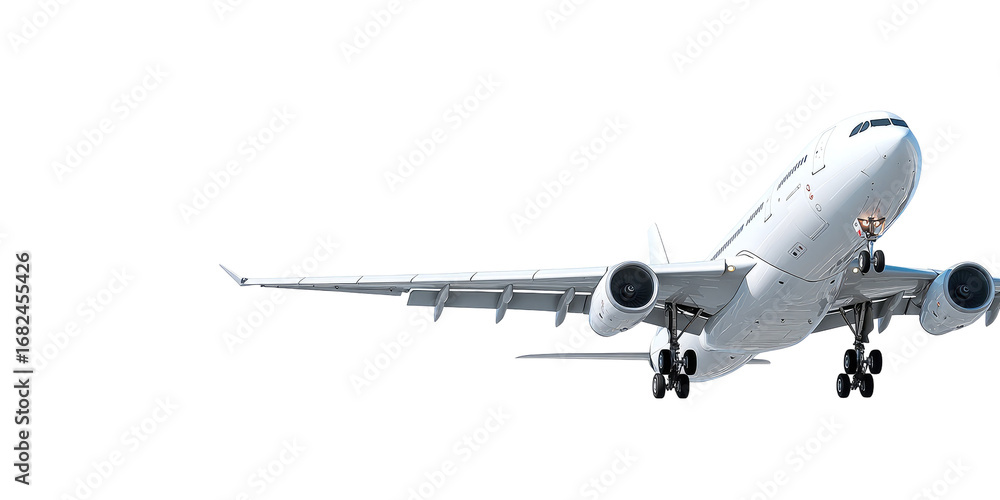 Fototapeta premium White airplane in flight