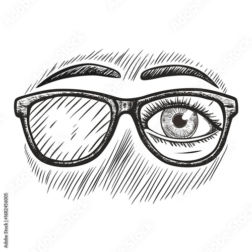 eye with glasses