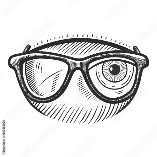 vector illustration of a hipster glasses