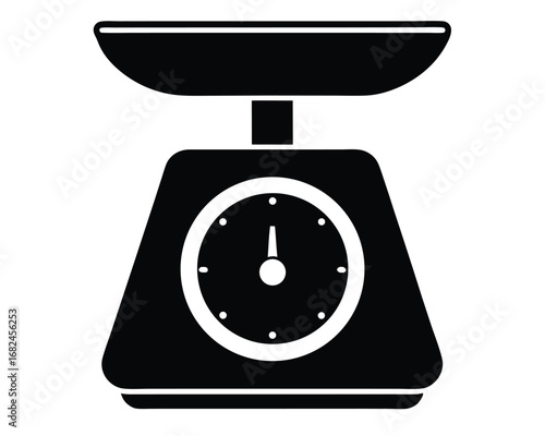 Kitchen weighing scale icon vector silhouette on white background