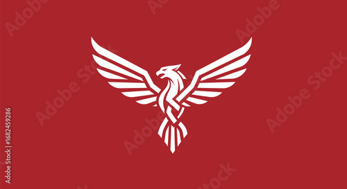 Majestic Phoenix Bird Logo with Intricate Feather Detail.