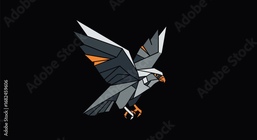 Geometric Falcon in Flight: A Modern Avian Design.