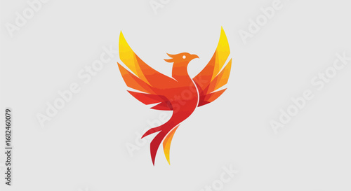 Vibrant Phoenix Bird Logo Design with Gradient Colors.