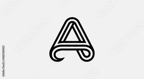 Stylized Letter A Logo Design with Double Line Outline.