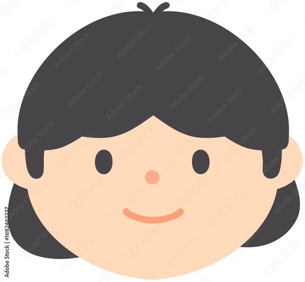 Obraz premium Cute Girl Character Hand Drawn Illustration