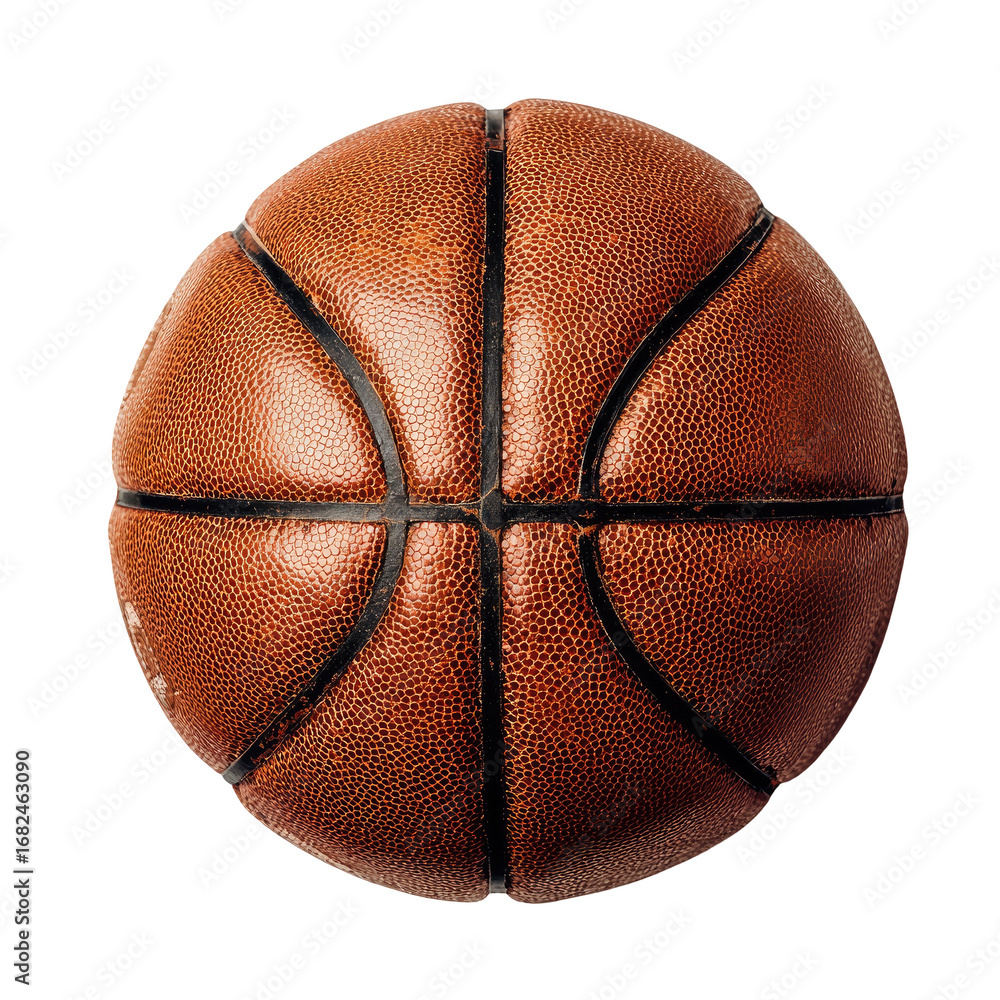 Obraz premium Top-down view of a vintage leather basketball