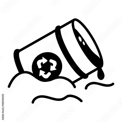 A drawing style icon representing toxic waste
