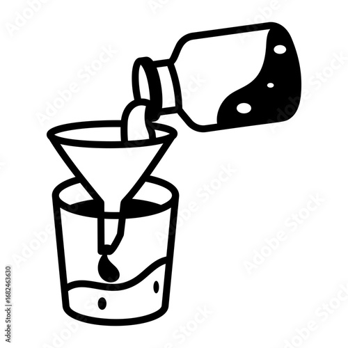 A doodle style icon showing purifying water
