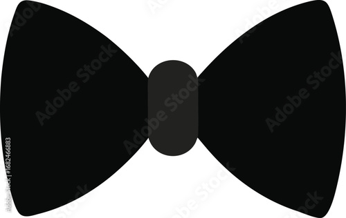 Elegant black bow tie folded vector illustration perfect for formal events and fashion designs transparent background
