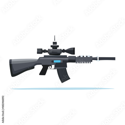 Semi-Automatic Marksman Rifle with Wooden Stock - AI Generated