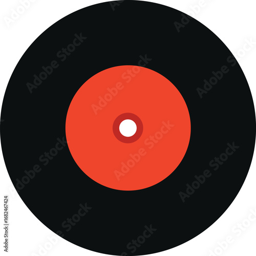 Classic vinyl record grooves vector illustration eps scalable vintage music icon transparent background