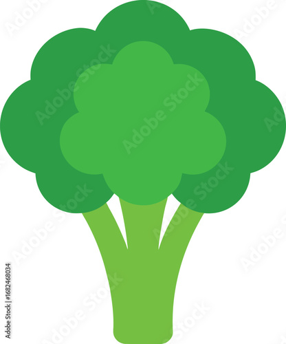 Fresh green broccoli floret vector illustration healthy food ingredient scalable eps icon transparent background