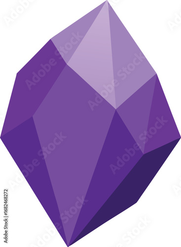 Raw amethyst gemstone vector illustration scalable crystal mineral transparent background