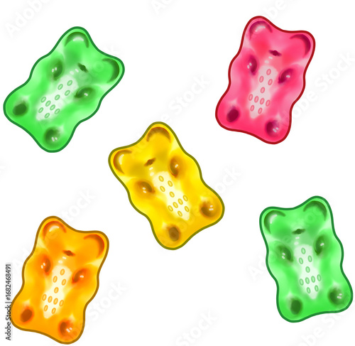 jelly beans isolated on white background