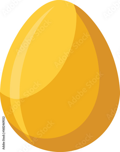 Shiny golden egg vector illustration symbol of wealth and prosperity transparent background