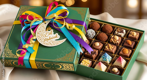 christmas gift box with decorations