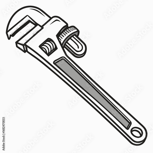 Adjustable metal pipe wrench tool with grey handle adjustable wrench plumbing