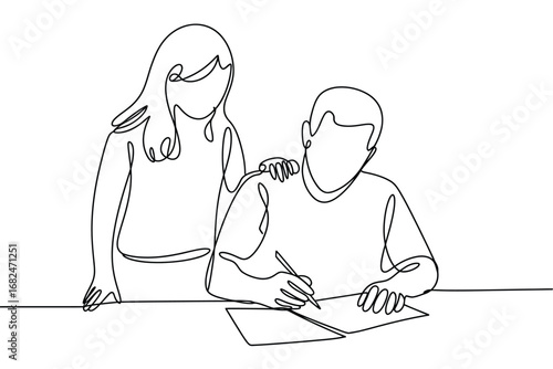 Two people studying together with one person helping the other