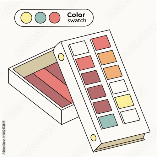 Color swatch book with paint samples color palette