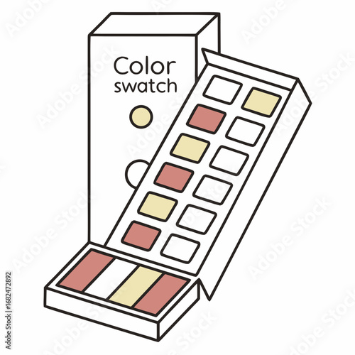 Color swatch palette with red and yellow shades makeup cosmetic