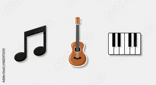 Music instruments guitar piano keyboard musical note melody song acoustic stringed instrument chord tune sound