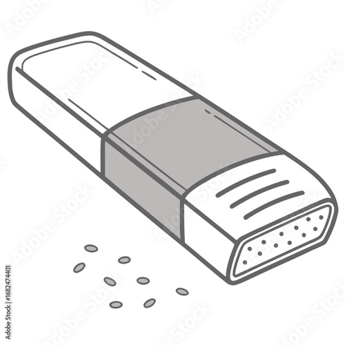 Eraser with eraser shavings stationery office supply