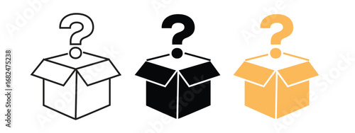 Question box icon set vector. surprise box line icon symbol. vector illustration.