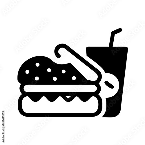 Iconic Burger and Fries Silhouette fast food french fries