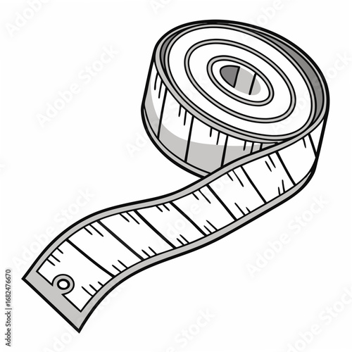 Measuring tape with markings on white background tape measure sewing