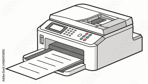Modern office printer with paper output multifunction printer scanner