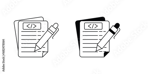 File set icon with white background vector stock illustration